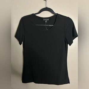 NWT Antthony Originals black slinky short sleeved top size S
